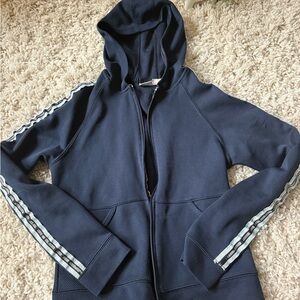 Navy blue prospirit Adidas like zip up fitted hoodie